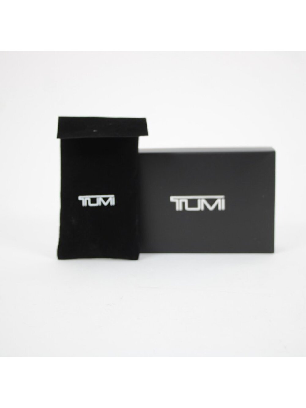 Tumi Black Red 4.5 x 3 x 1 Box With Fabric Pouch